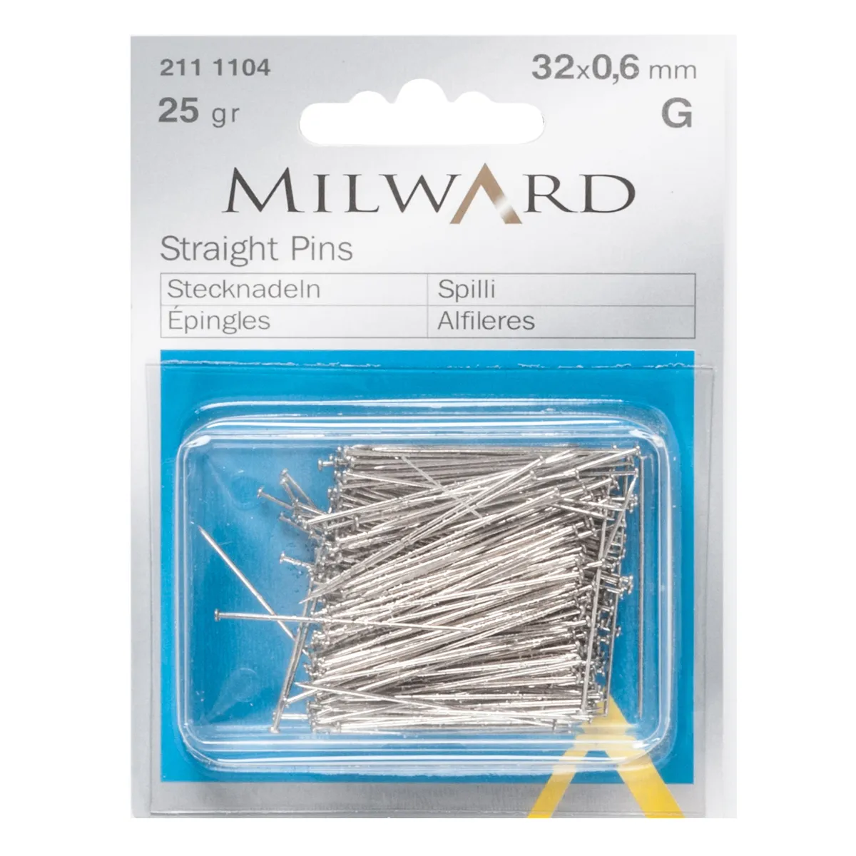 Nööpnõelad teraspeaga NI 32x0,6mm 25g